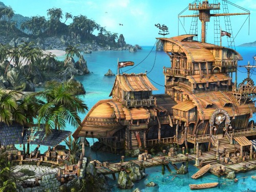 Image piracy, water park, amusement park, vacation, ship