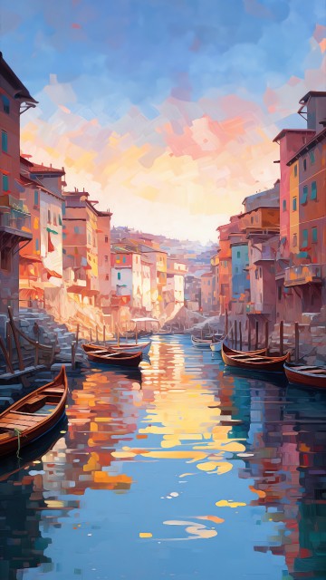 Image boat, painting, water, cloud, daytime