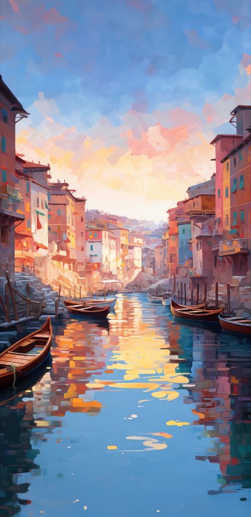 Image boat, painting, water, cloud, daytime