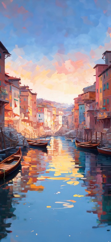 Image boat, painting, water, cloud, daytime