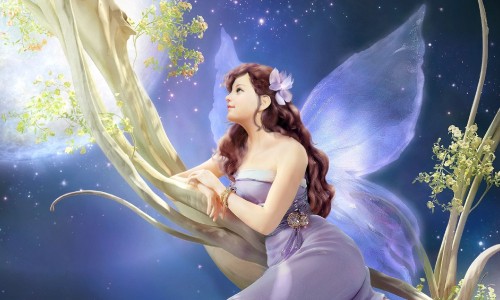 Image woman in white dress with white wings illustration