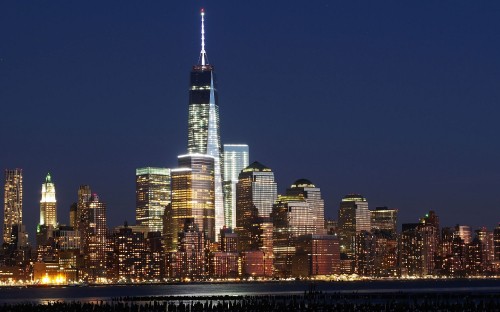 Image city skyline during night time