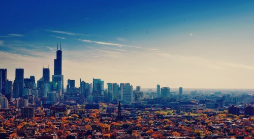 Image city skyline under blue sky during daytime