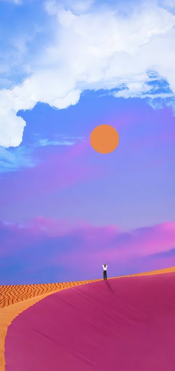 气氛, 人们在自然界, Azure, 余辉, 日落 壁纸 1422x3000 允许