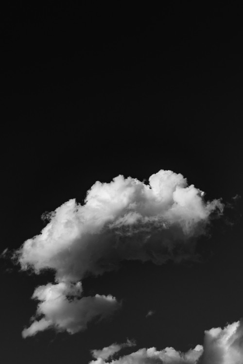 Image black and white, cloud, white, cumulus, black