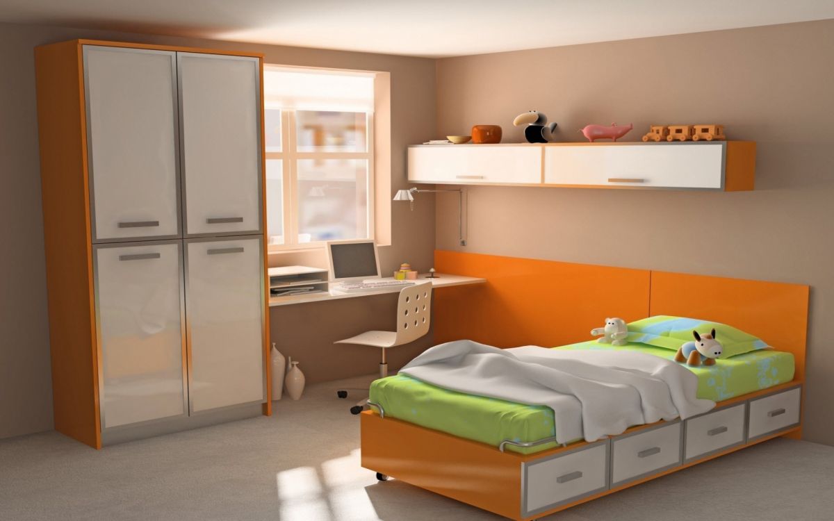 Weißer Und Brauner Holzschrank. Wallpaper in 1920x1200 Resolution