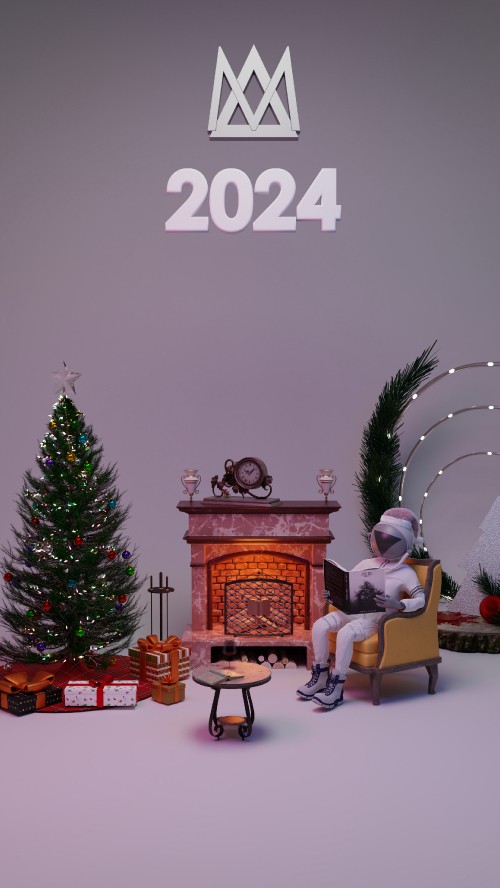 Image book, 3d, lights, new year, room