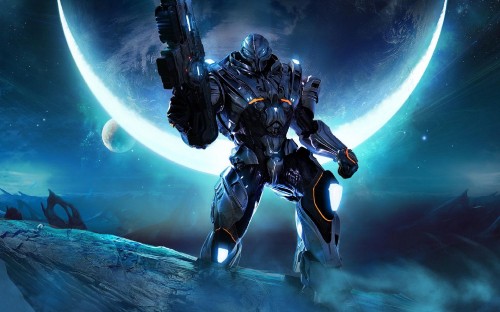 Image pc game, mecha, darkness, halo reach, halo 3