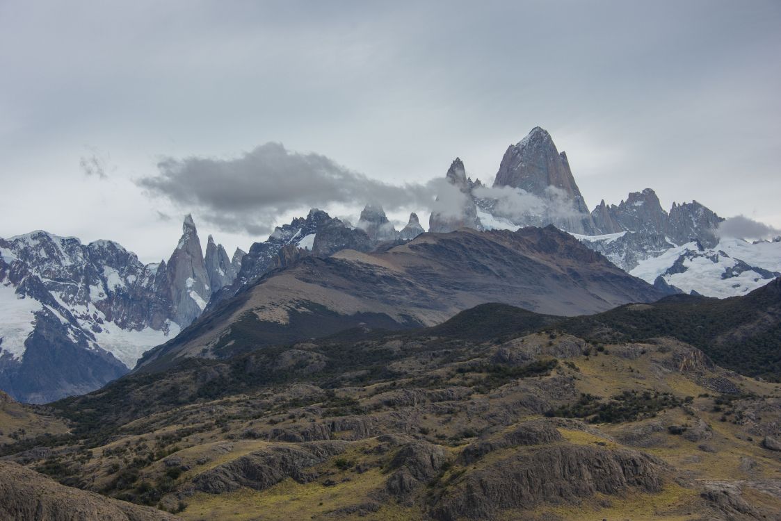 fitz roy, mountain, mountain range, mountainous landforms, highland