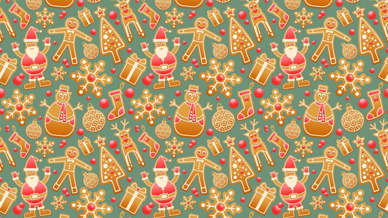 Weihnachten, Weihnachtsmann, Muster, Kunst, Ded Moroz. Wallpaper in 2560x1440 Resolution