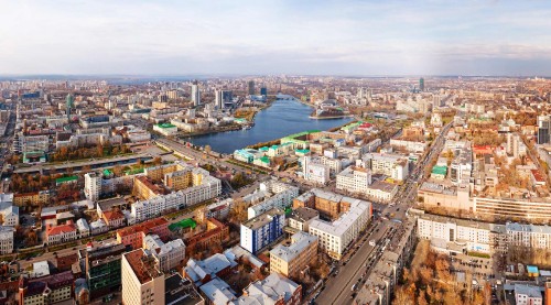 Image aerial view of city buildings during daytime