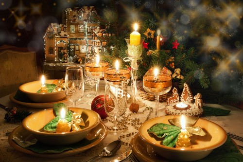 Image Christmas Day, christmas dinner, candle, christmas, christmas decoration