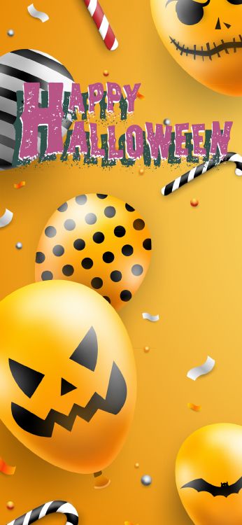 Halloween, Orange, Affiche, Graphiques Vectoriels, Conception. Wallpaper in 1080x2340 Resolution