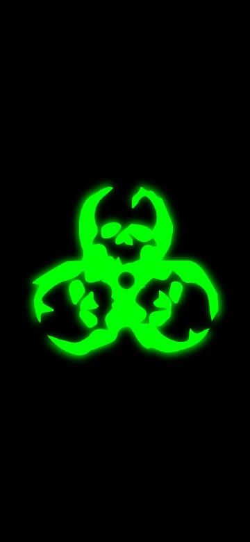 Image amoled, Biological hazard, green, symbol, animation