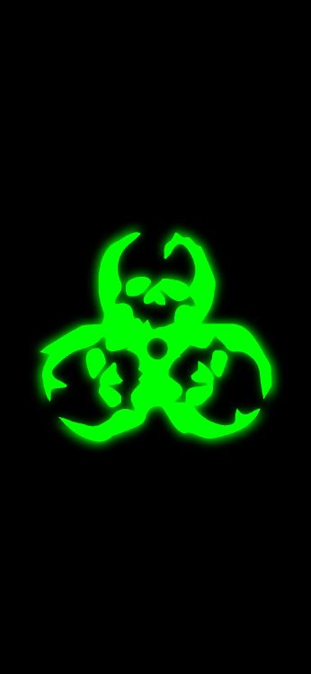 Amoled, Biological Hazard, Green, Symbol, Animation. Wallpaper in 1205x2609 Resolution