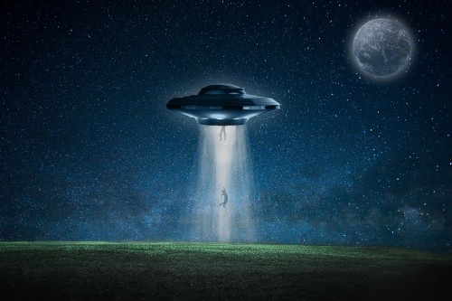 Image alien saucer, extraterrestrial life, flying saucer, science fiction, water