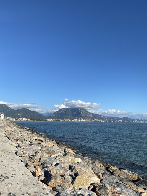 Image alanya lighthouse, water, cloud, mountain, highland