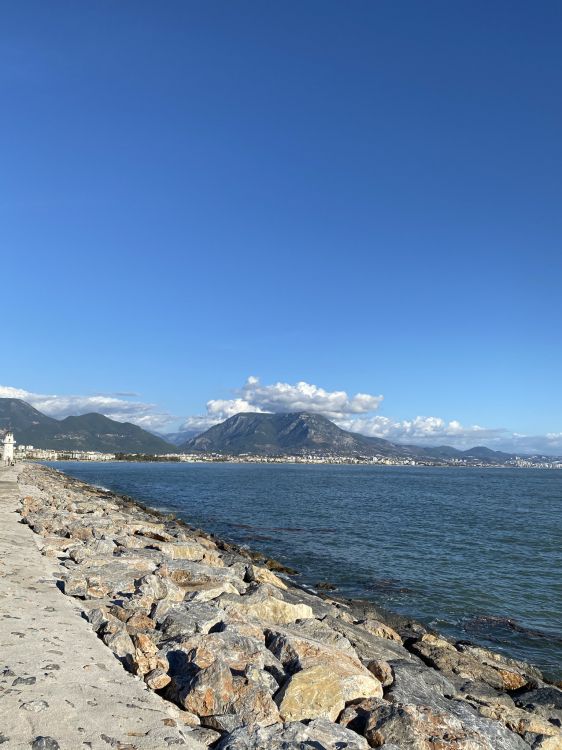 alanya lighthouse, water, cloud, mountain, highland