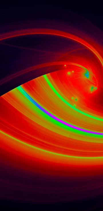 Image red and yellow light in dark room