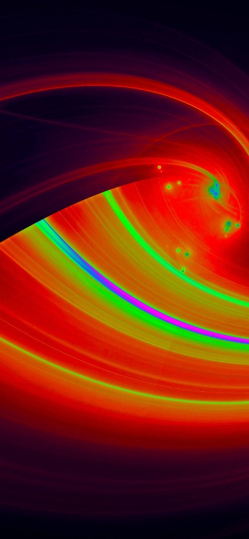 Image red and yellow light in dark room