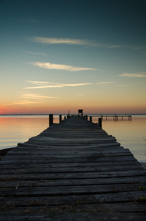 Image sunset, pier, dock, horizon, water