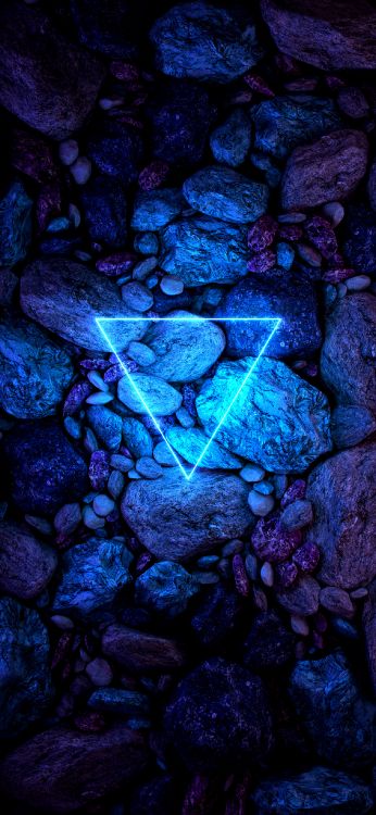 Neon-Beleuchtung, Licht, Electric Blue, Muster, Kunst. Wallpaper in 1260x2730 Resolution