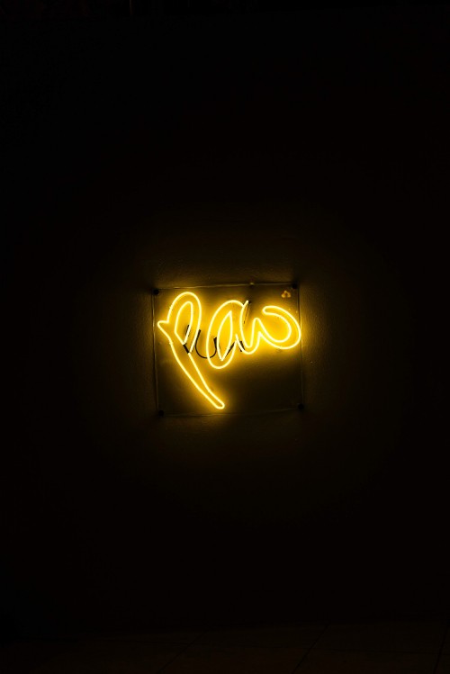 Image yellow and red love neon light signage