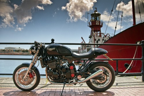 Image black and silver cruiser motorcycle