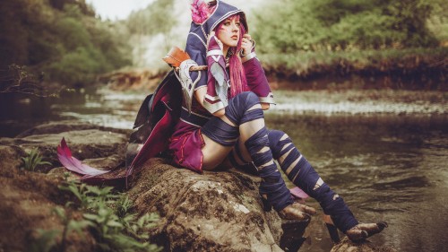 Image league of legends cosplay, league of legends, cosplay, face, water