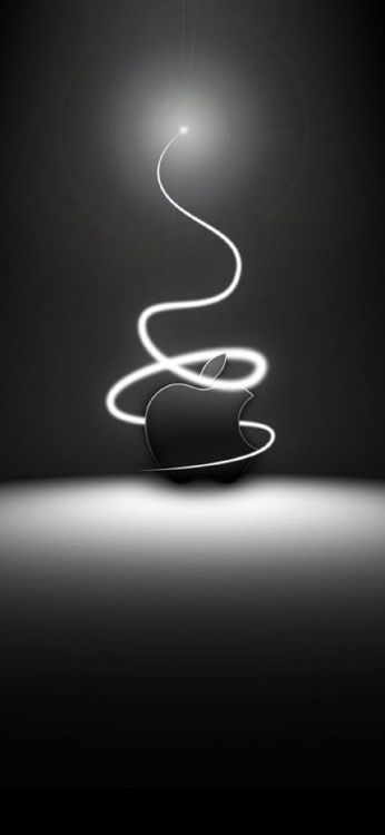 Apple, Negro, Luz, Diseño, en Blanco y Negro. Wallpaper in 1125x2436 Resolution