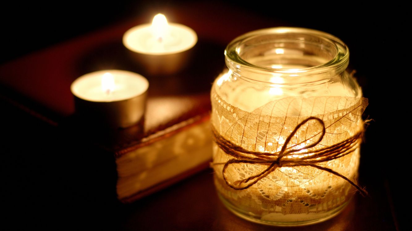 Bougie, Éclairage, Lumière, Mason Jar, Encore de la Vie. Wallpaper in 2560x1440 Resolution