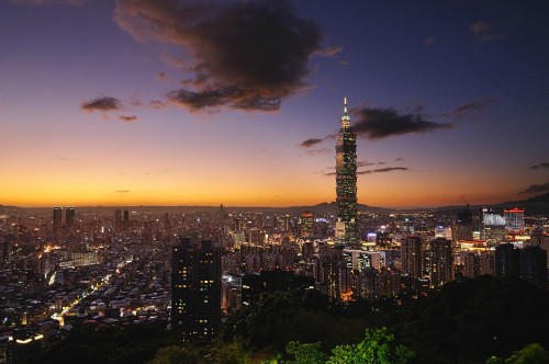 Image city skyline during night time