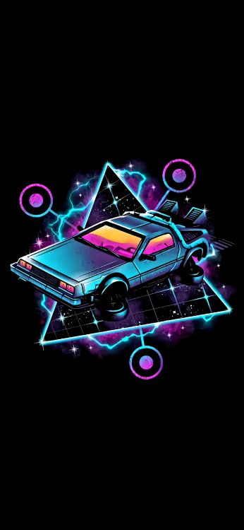 DeLorean, Zurück in Die Zukunft Kunst, DMC DeLorean, DeLorean Time Machine, Kunst. Wallpaper in 1440x3120 Resolution