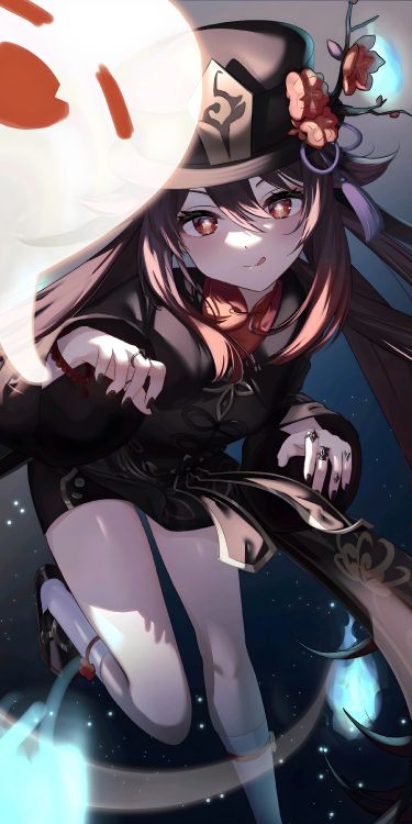 卡通, 艺术, 长长的头发, 深红色的 壁纸 2400x4800 允许