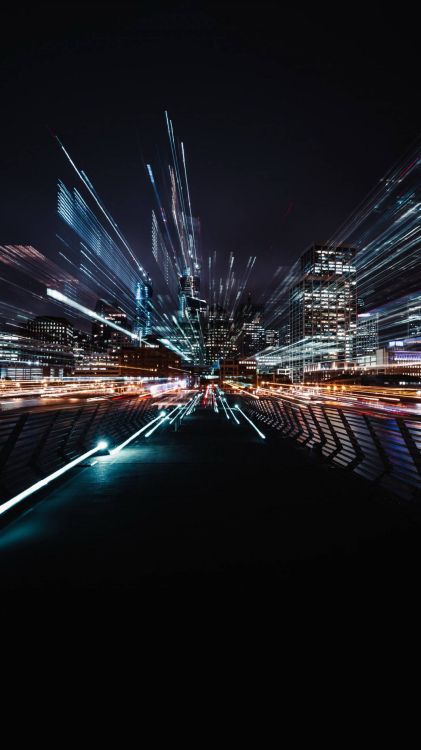 Fotografía de Lapso de Tiempo de Las Luces de la Ciudad Durante la Noche.. Wallpaper in 1280x2276 Resolution