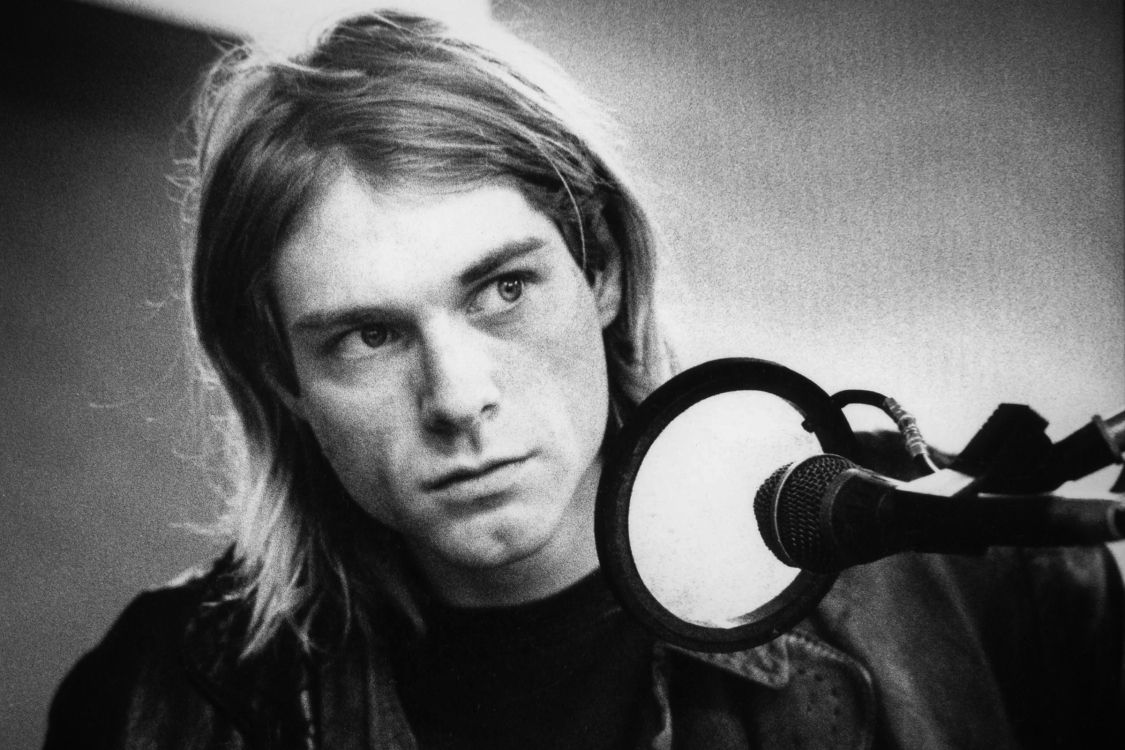 grunge, Nirvana, portrait, audio equipment, guitar