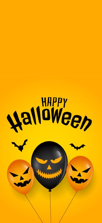 Ofertas de Halloween 2020, Tarjeta de Halloween, Tarjeta de Felicitación, Gráficos Vectoriales, Naranja. Wallpaper in 1080x2340 Resolution