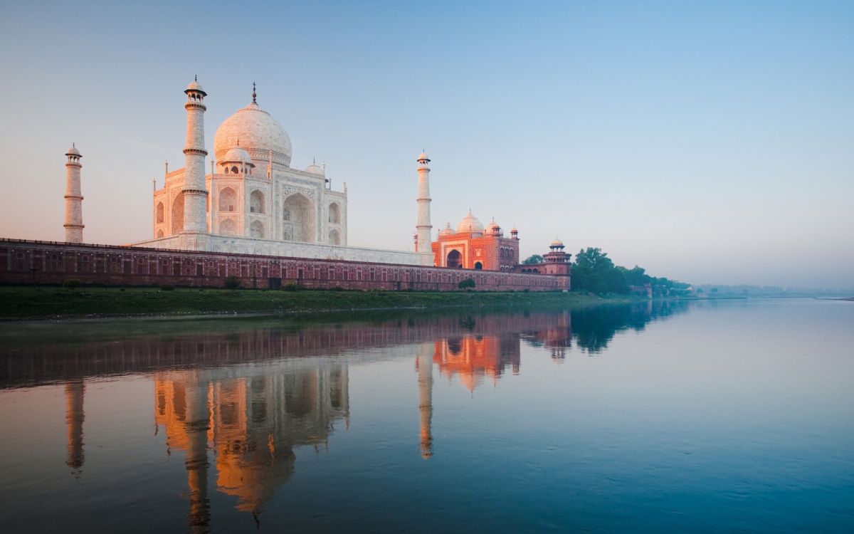 泰姬陵, 反射, 里程碑, 早上, 冷静 壁纸 2880x1800 允许