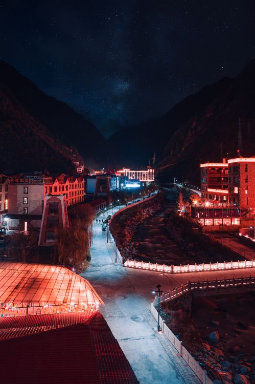 红色的, 光, 建筑, 反射, 午夜 壁纸 4014x6027 允许