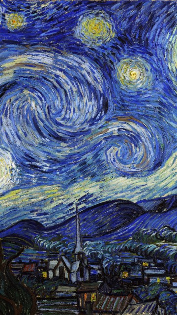 Image starry night painting, The Starry Night, Starry Night Over the Rhne, art, The Painter of Sunflowers