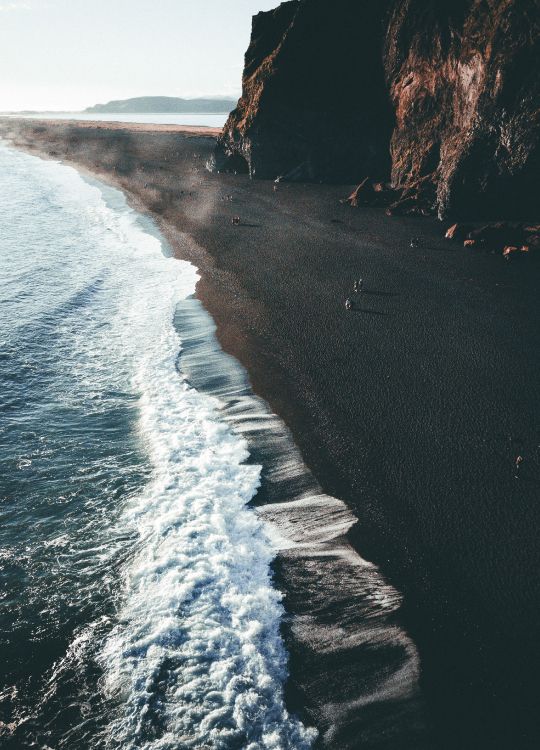 punaluu beach, reynisfjara beach, beach, water, cloud