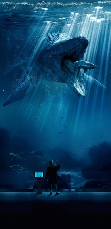 Dinosaurio, Jurassic Park, Agua, Azul, Submarino. Wallpaper in 1080x2220 Resolution