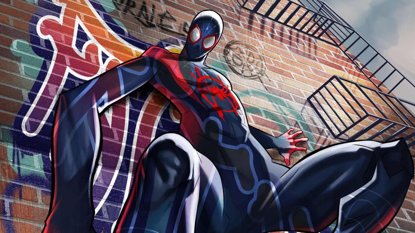 drawing, Miles Morales, spider-man, illustration, art