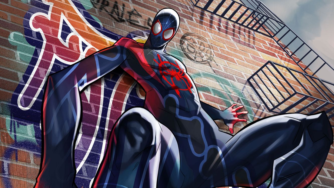 绘画, 里*莫拉莱斯, Spider-man, 艺术, 超级英雄 壁纸 3313x1864 允许