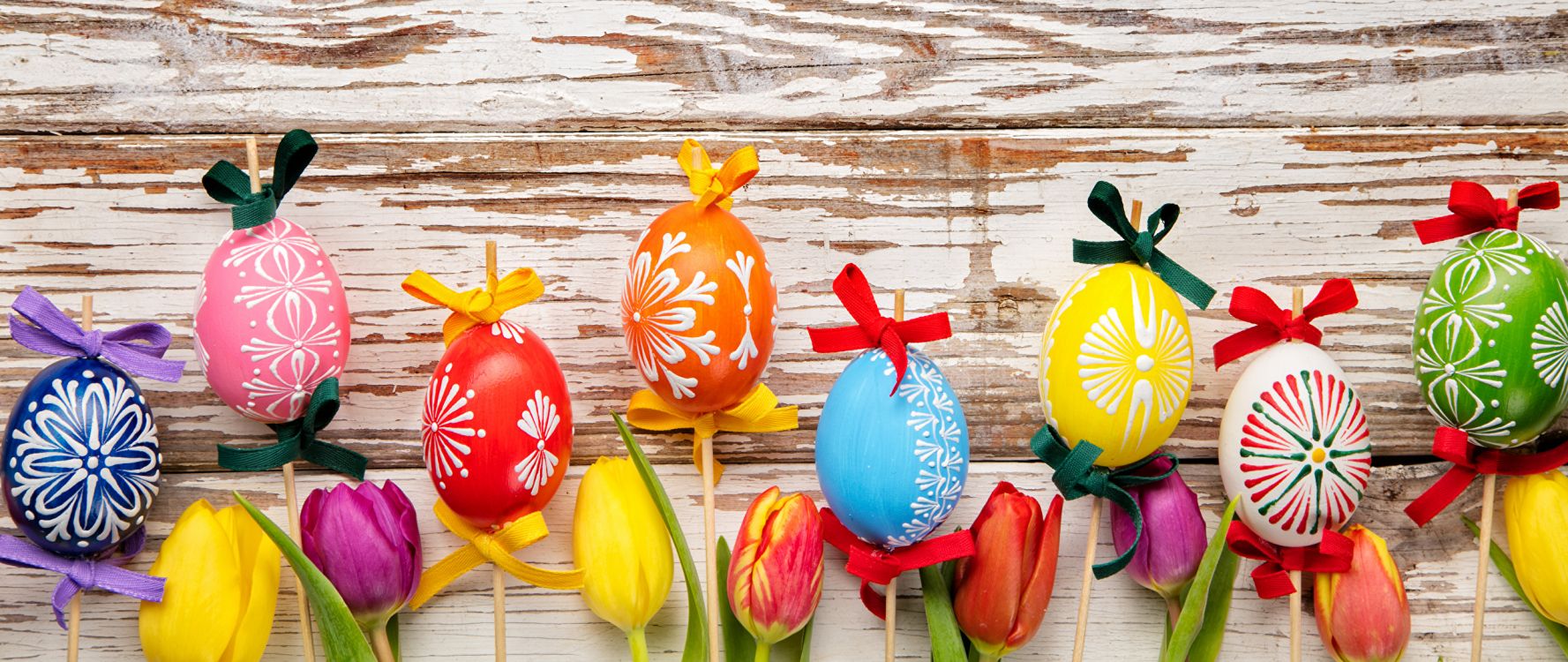 Huevo de Pascua, Tulip, Pascua, Nosegay, Los Tulipanes. Wallpaper in 2560x1080 Resolution