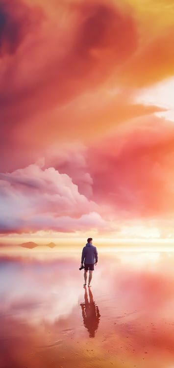 Cloud, People in Nature, Natural Landscape, Happy, Afterglow. Wallpaper in 1421x3000 Resolution