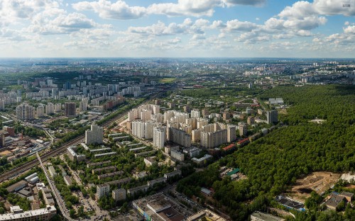 Image aerial view of city buildings during daytime