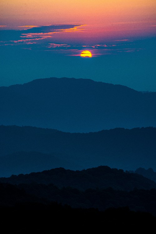 Image dawn, blue, cloud, mountain, cumulus