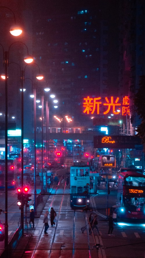 Image automotive lighting, street light, building, light, purple