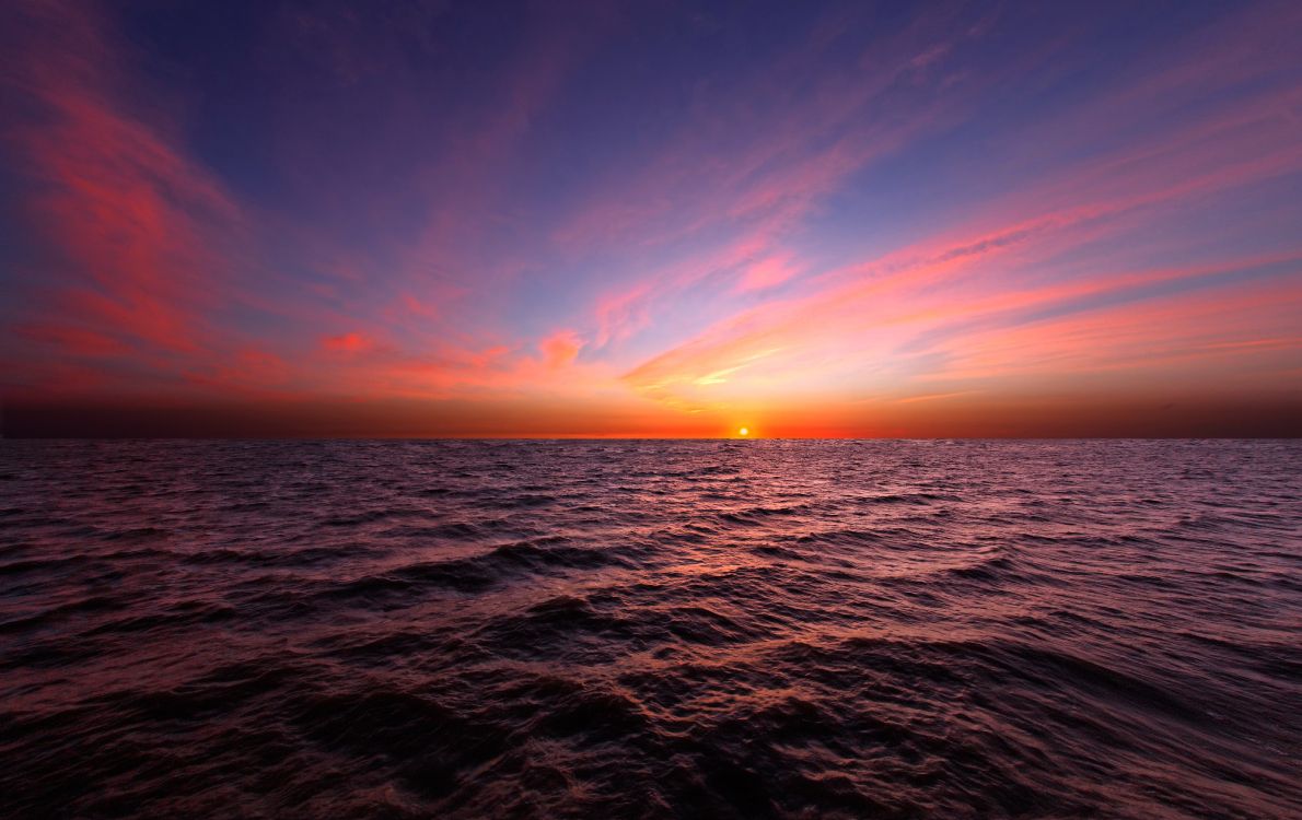 日落, 地平线, 大海, 海洋, 日出 壁纸 5570x3509 允许
